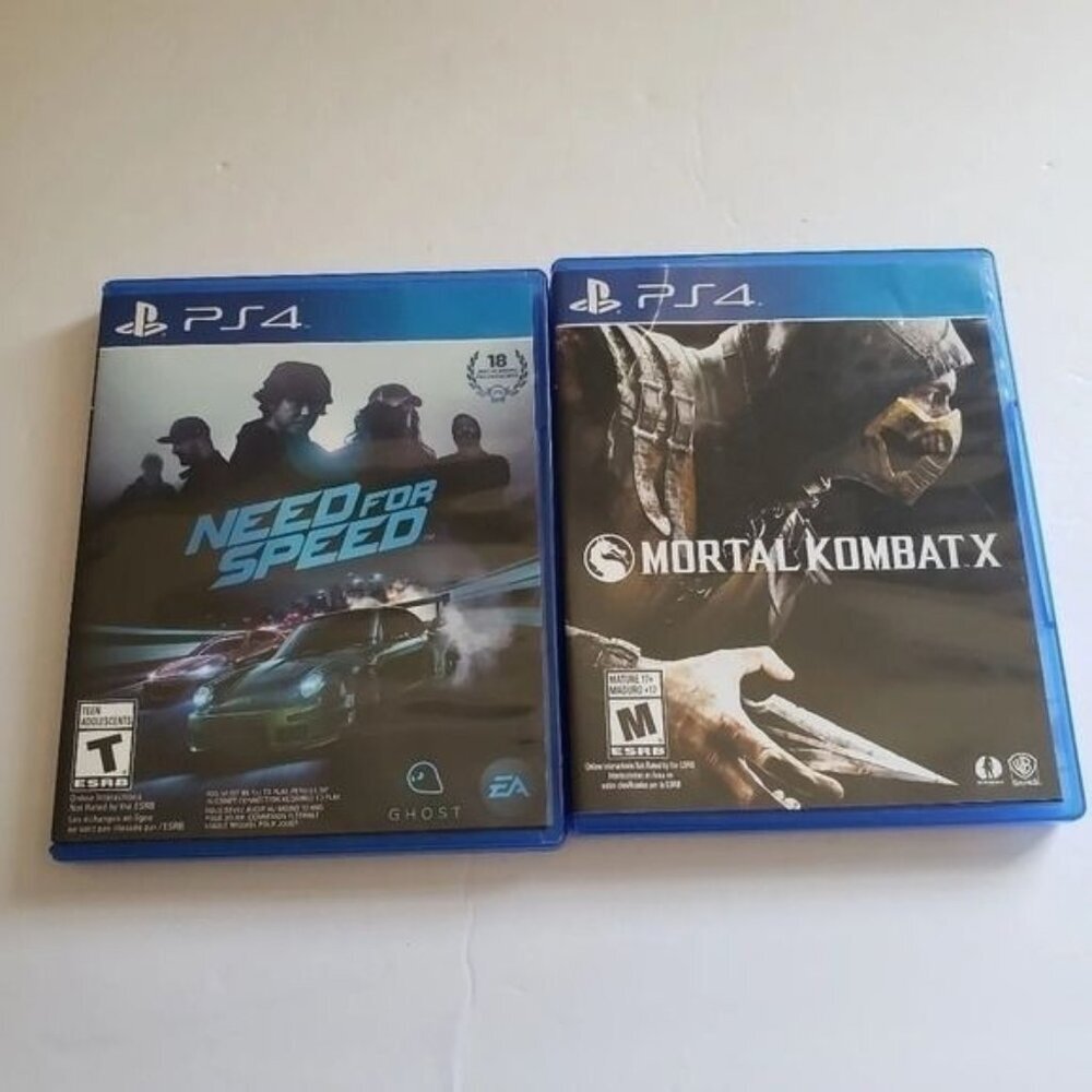 Play station 4 set of 2 games mortal kombat x & need for speed